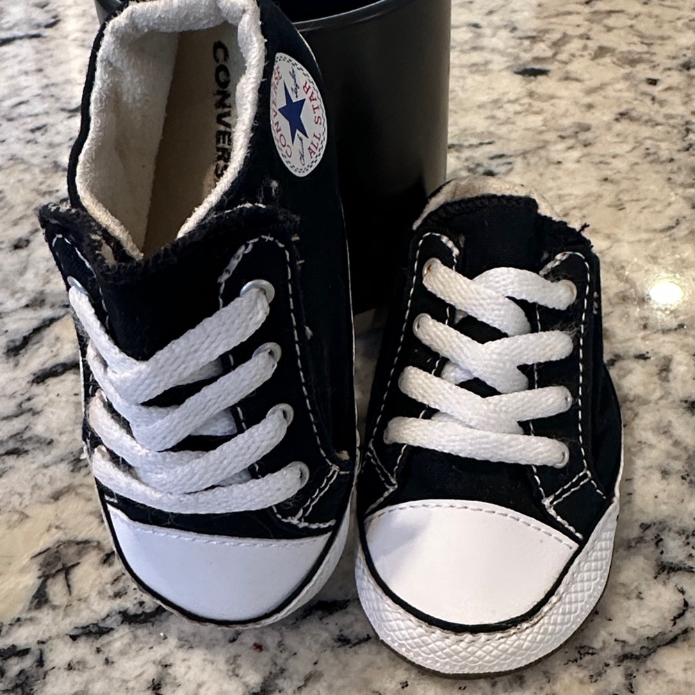 Converse baby crib Black and White Shoes